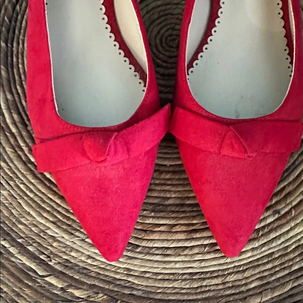 Like New Charter Club 8.5 Women's Vibrant Red Suede 2 inc Heels
